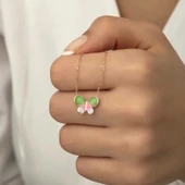 Gümüş Rose Minimal Kelebek Bayan Kolye thumbnail 6