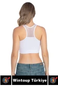Özel Üretim Göğüs Toparlayıcı Sarkma Önleyen Spor Gündelik Kullanım Tül Detay Çok Şık Crop Büstiyer thumbnail 3