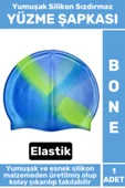 Seri Su Geçirmez Elastik Yumuşak Yüzücü Havuz Deniz Yüzme Şapkası Silikon Bone 1 Adet - 1