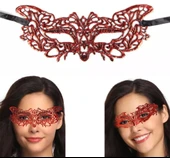 Nessiworld Kırmızı Dantel Masquerade Maskesi 9 No - 1