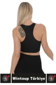 Özel Üretim Göğüs Toparlayıcı Sarkma Önleyen Spor Gündelik Kullanım Fermuarlı Şık Crop Büstiyer - 4