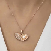 Gümüş Rose İncili İstiridye Bayan Kolye thumbnail 3