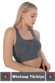 Özel Üretim Göğüs Toparlayıcı Sarkma Önleyen Spor Gündelik Kullanım Fermuarlı Şık Crop Büstiyer - 3