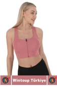 Özel Üretim Göğüs Toparlayıcı Sarkma Önleyen Spor Gündelik Kullanım Fermuarlı Şık Crop Büstiyer thumbnail 2