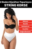 Özel Üretim İz Göstermez Kaymaz 2 Beden İncelten Sıkılaştırıcı Toparlayıcı Dikişsiz String Korse thumbnail 1