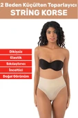 Özel Üretim İz Göstermez Kaymaz 2 Beden İncelten Sıkılaştırıcı Toparlayıcı Dikişsiz String Korse thumbnail 1