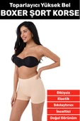 Özel Üretim İz Göstermez Yüksek Bel Sıkılaştırıcı İnceltici Toparlayıcı Dikişsiz Boxer Şort Korse thumbnail 1