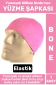 Premium Su Geçirmez Elastik Yumuşak Yüzücü Havuz Deniz Yüzme Şapkası Silikon Bone 1 Adet - 1