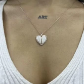 Gümüş Rose Kalpli İsimli Bayan Kolye thumbnail 2