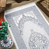 Hediyelik İpek Nur Tafta Seccade Lacivert 68x110 cm - 300 gr - 2
