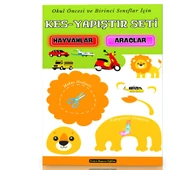 Okul Öncesi ve Birinci Sınıflar İçin KES-Yapıştır Seti (Hayvanlar-Araçlar) - 1