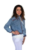 Kadın Nakışlı Kot Gömlek BGL-ST04245 thumbnail 7