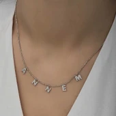 ​Gümüş Annem Yazılı Bayan Kolye thumbnail 4