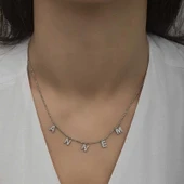 ​Gümüş Annem Yazılı Bayan Kolye thumbnail 2