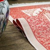 Hediyelik İpek Nur Tafta Seccade Kırmızı 68x110 cm - 300 gr - 5