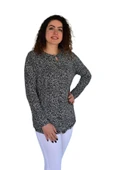 Kadın Baskılı Düğmeli Viscon Bluz BGL-ST04267 - 4