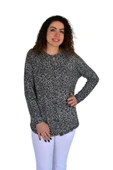 Kadın Baskılı Düğmeli Viscon Bluz BGL-ST04267 - 1