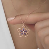 ​Gümüş Rose Çiçek Kadın Kolye thumbnail 5