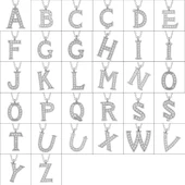 Gümüş Rodyum A Harfi Kadın Kolye thumbnail 2