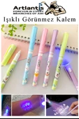 Işıklı Görünmez Kalem 4 Adet Sihirli Kalem Işıklı Uv Mavi Işıklı Kalem Lz-2160 - 1
