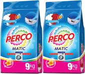 Perco Matik Toz Çamaşır Deterjanı 18KG Beyazlar ve Renkliler Tüm Çamaşırlar (144 Yıkama) (2PK*9KG) - 1