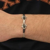 Gümüş Kazaziye Örgü Bileklik - 2