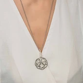 Gümüş Kazaziye Örgü Kadın Kolye thumbnail 6