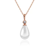Gümüş Rose Damla Rose İnci Kadın Kolye thumbnail 1