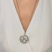 Gümüş Kazaziye Örgü Kadın Kolye thumbnail 4