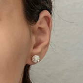 Gümüş Kazaziye Örgü Çivili Küpe thumbnail 6