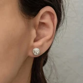 Gümüş Kazaziye Örgü Çivili Küpe thumbnail 5