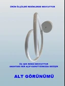 DMR Tekli Dikey Çift Halka Sarkıt Led Avize BEYAZ Kasa Üç Renk 6500k/4000k/3000k (Beyaz/Ilık Beyaz/Sarı (Günışığı)) - 3