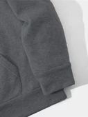Erkek Düz Kapüşonlu Sweat - Füme - 4