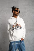 Erkek DANKES Baskılı Kapüşonlu Sweat - Beyaz - 4