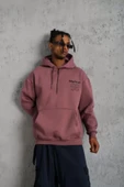 Erkek 98 Baskılı Kapşonlu Sweat - Gül Kurusu - 3