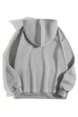Erkek Düz Kapüşonlu Sweat - Boyalı Gri - 2