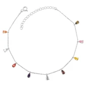 Gümüş Renkli Damla Kadın Halhal - 1