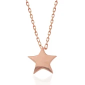 Gümüş Rose Yıldız Kadın Kolye - 1