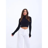 Lucky Life Kadın 231 TRİKO BALIKÇI KAZAK-SİYAH - 4