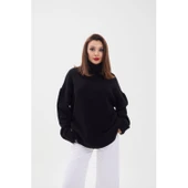 Lucky Life Kadın TRİKO BALIKÇI SALAŞ KAZAK-SİYAH - 2