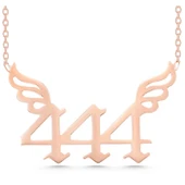 Gümüş Rose 444 Melek Sayısı Kadın Kolye - 1