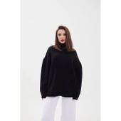 Lucky Life Kadın TRİKO BALIKÇI SALAŞ KAZAK-SİYAH - 3