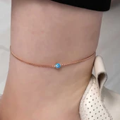 Gümüş Rose Nazar Boncuklu Halhal - 1