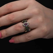 Gümüş Ayarlanabilen Otantik Mekik Kadın Yüzük - 2