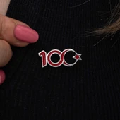 Gümüş Ay Yıldız 100.Yıl Rozet - 4