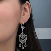 Gümüş Telkari Sallantılı Kadın Küpe - 4