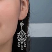 Gümüş Telkari Sallantılı Kadın Küpe - 6