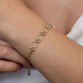 Gümüş Renkli Halka Dorika Kadın Bileklik - 4