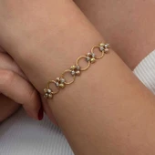 Gümüş Renkli Halka Dorika Kadın Bileklik - 6