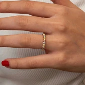 Gümüş Sıralı Dorika Kadın Yüzük - 4